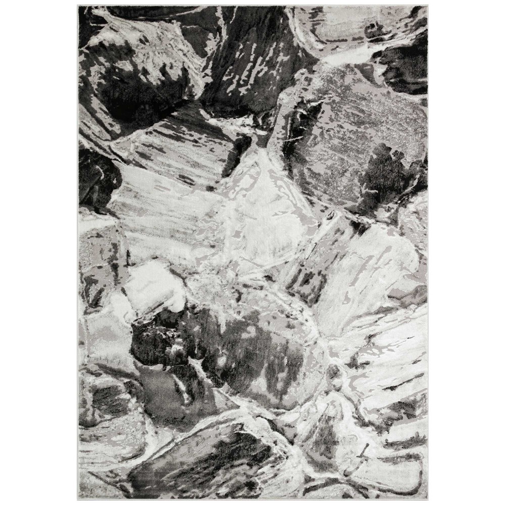 Blaze BLZ03 Abstract Marble Rugs in Silver Grey